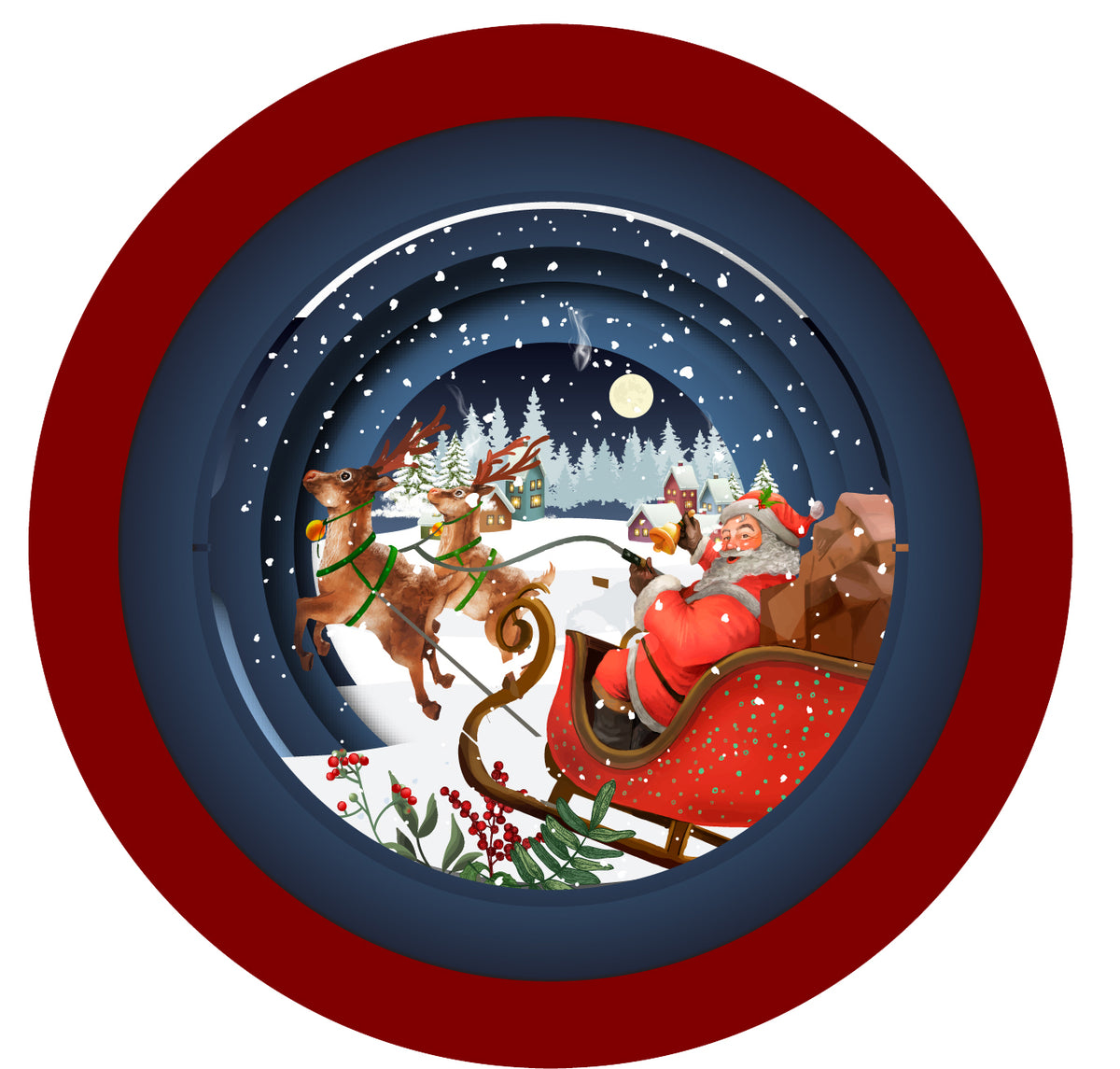 XTEA009- Santa Sleigh( 6 cards)