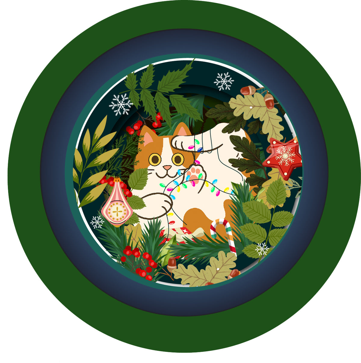 XTEA0110- Christmas Cat ( 6 cards)